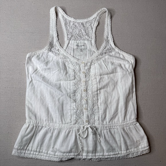 Gilly Hicks Peplum Top Medium Fairy Boho Cottage Lace Sleeveless 100% Cotton - Picture 2 of 8